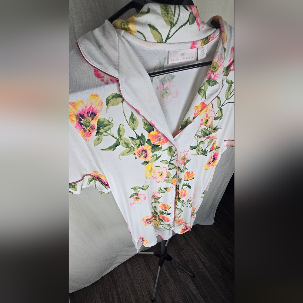 Rachel Parcell  Sleep Shirt in Ivory Poppy Vine. NWT Size Medium Floral Print - Picture 9 of 10